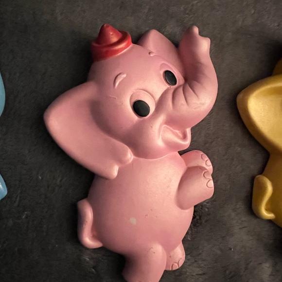 Rare VTG 1972 Miller Studio Inc. Chalkware Baby Elephants Pearl Coloring Pastel - Picture 6 of 9